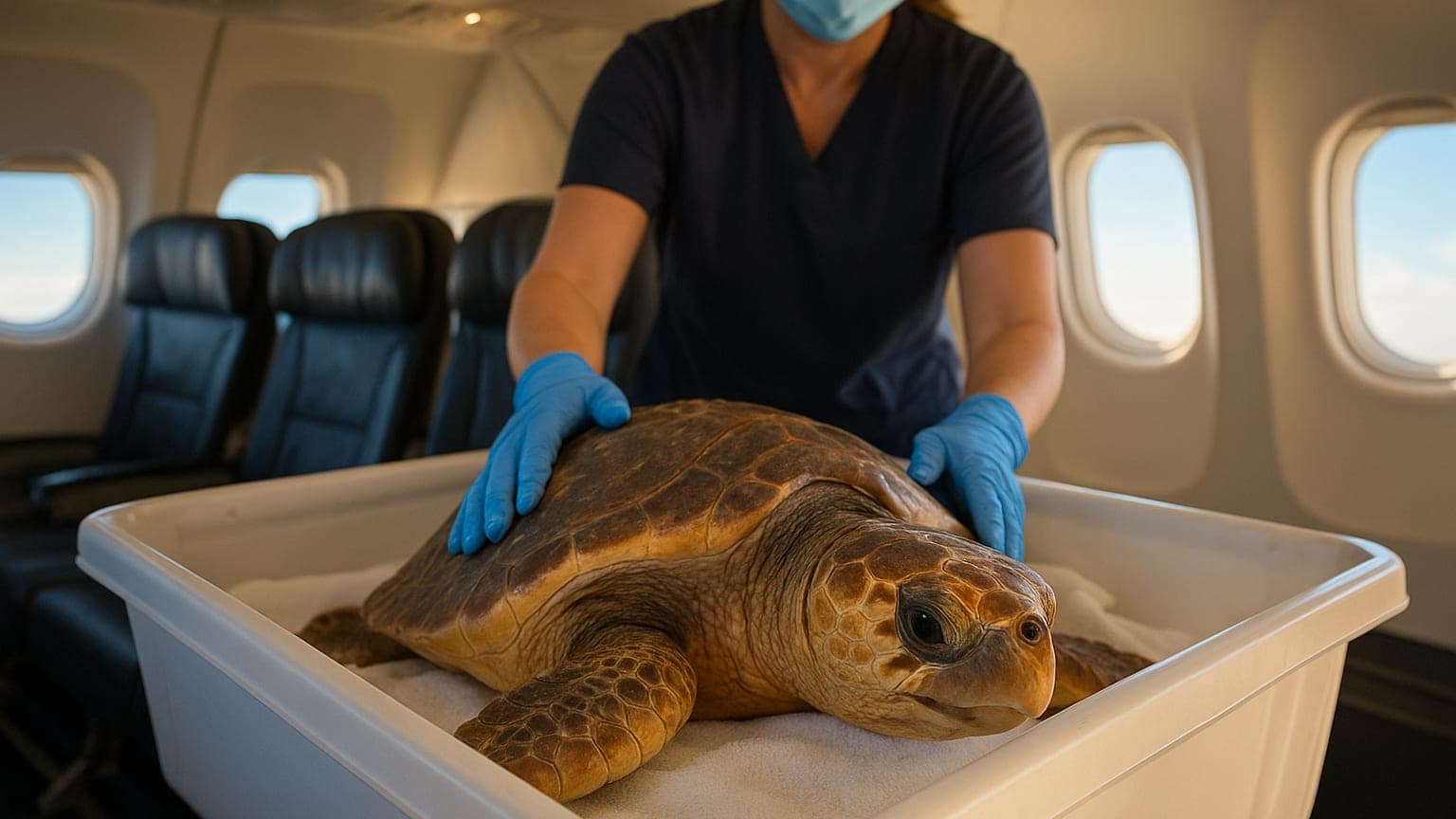 Endangered Sea Turtle Receives First-Class Flight After Storm Displacement