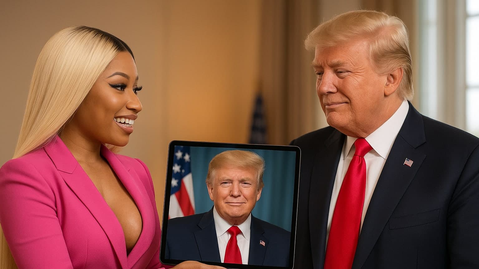 Nicki Minaj Shares AI-Generated Images with Donald Trump for Presidents' Day