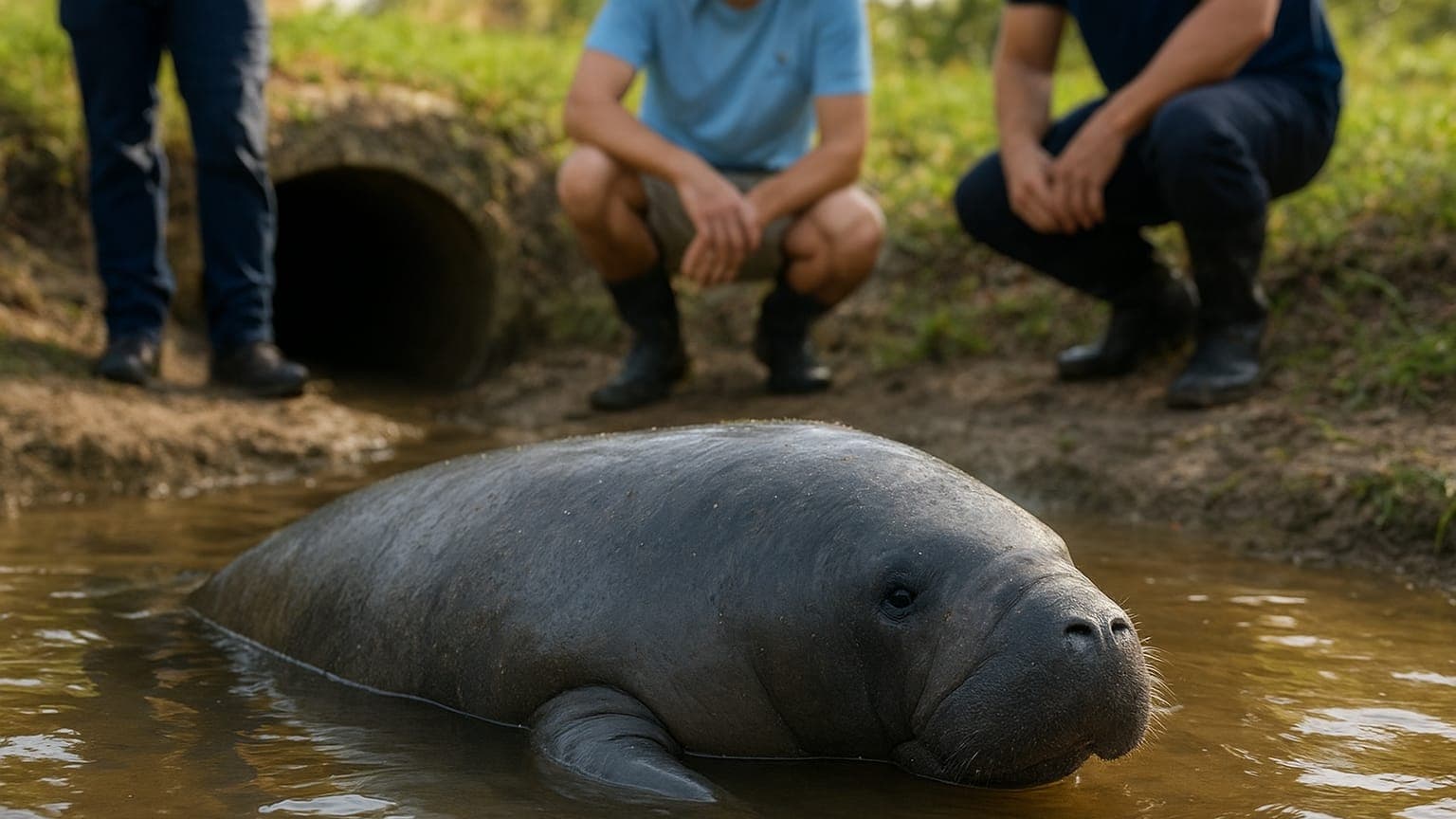 Juvenile Manatee Shows Promising Recovery After Storm Drain Rescue in Central Florida