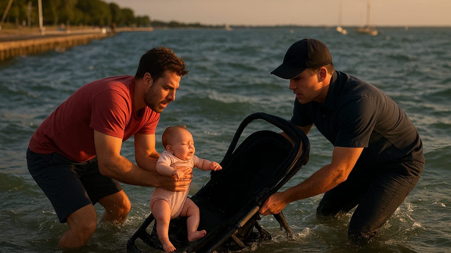 Heroic Rescue at Belmont Harbor: Two Men Save Infant Swept into Lake Michigan by Strong Winds
