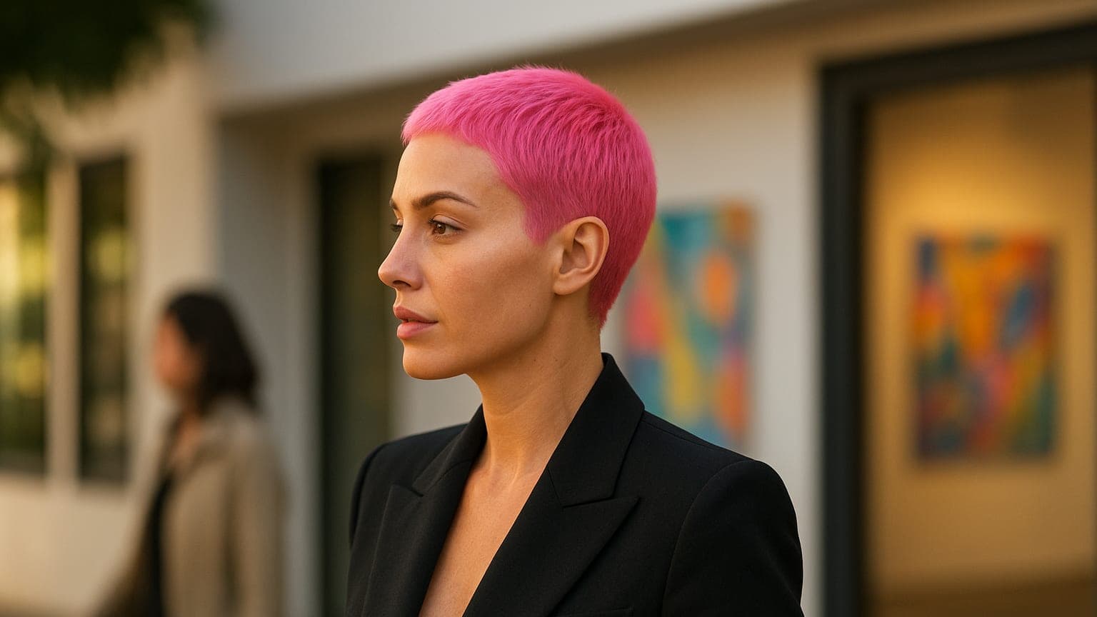 Bianca Censori Debuts Bold Pink Pixie Cut During Los Angeles Outing