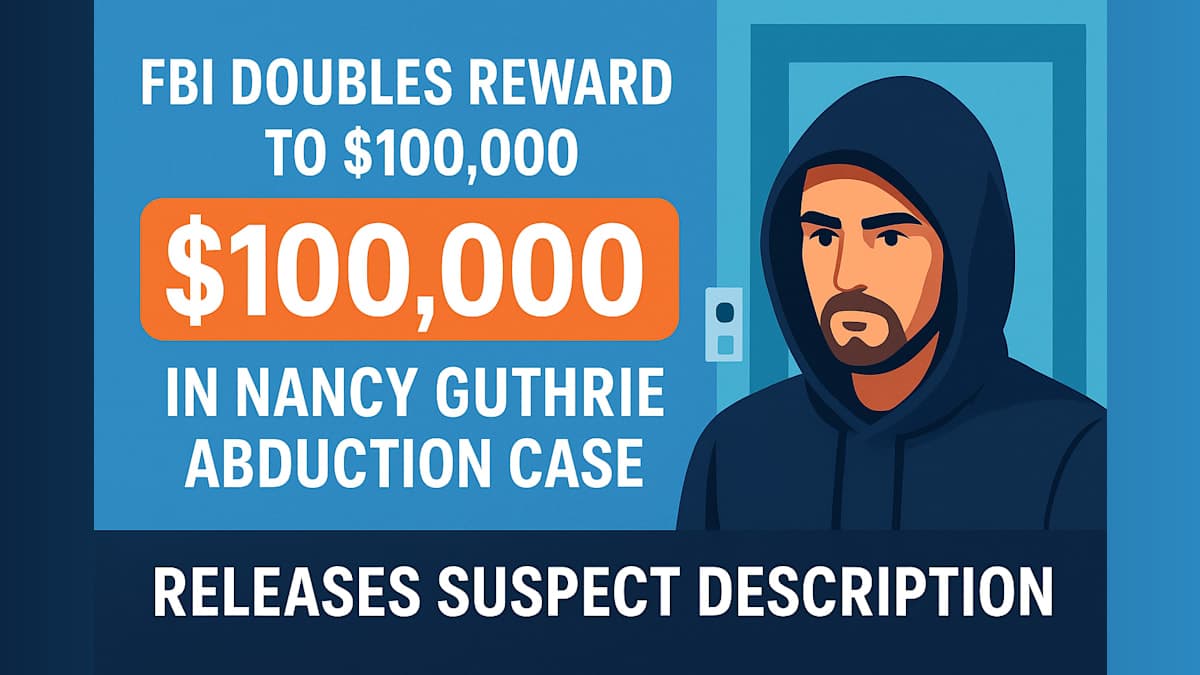 FBI Doubles Reward to $100,000 in Nancy Guthrie Abduction Case, Releases Suspect Description