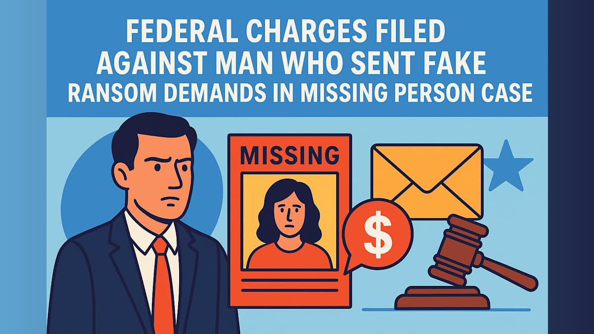 Federal Charges Filed Against Man Who Sent Fake Ransom Demands in Missing Person Case
