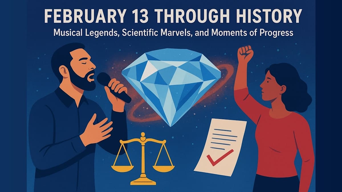 February 13 Through History: Musical Legends, Scientific Marvels, and Moments of Progress