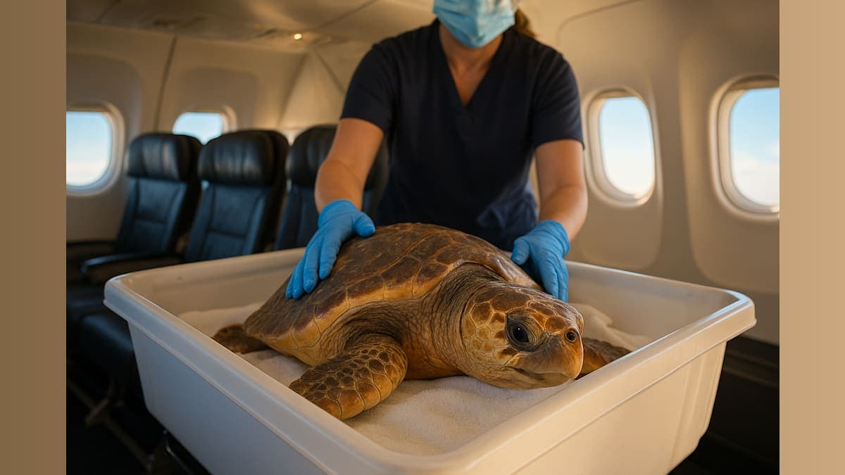 Endangered Sea Turtle Receives First-Class Flight After Storm Displacement