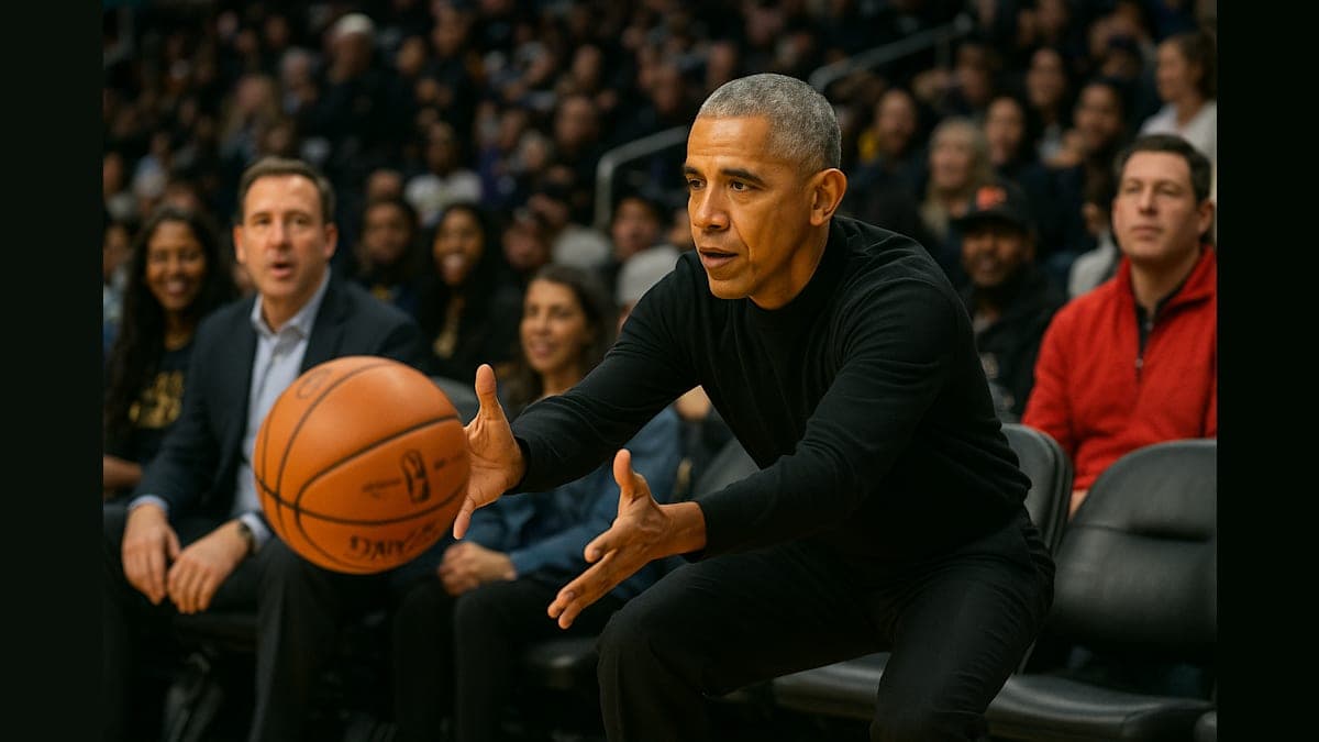 Former President Barack Obama Displays Quick Reflexes at NBA All-Star Game