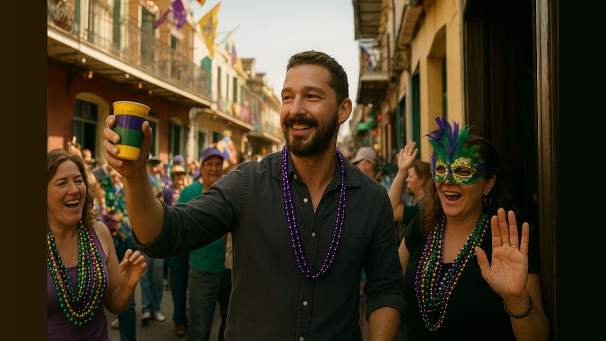 Actor Shia LaBeouf Immerses Himself in New Orleans Lundi Gras Festivities
