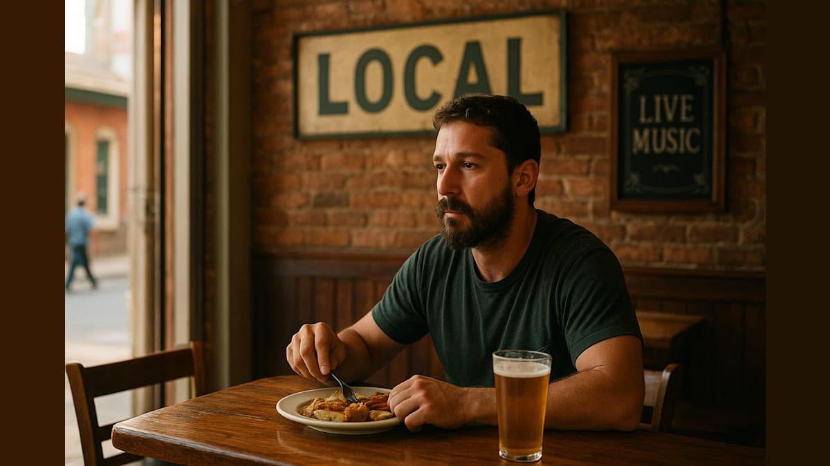 Actor Shia LaBeouf Dines at Local New Orleans Pub Following Jail Release and Court Appearance