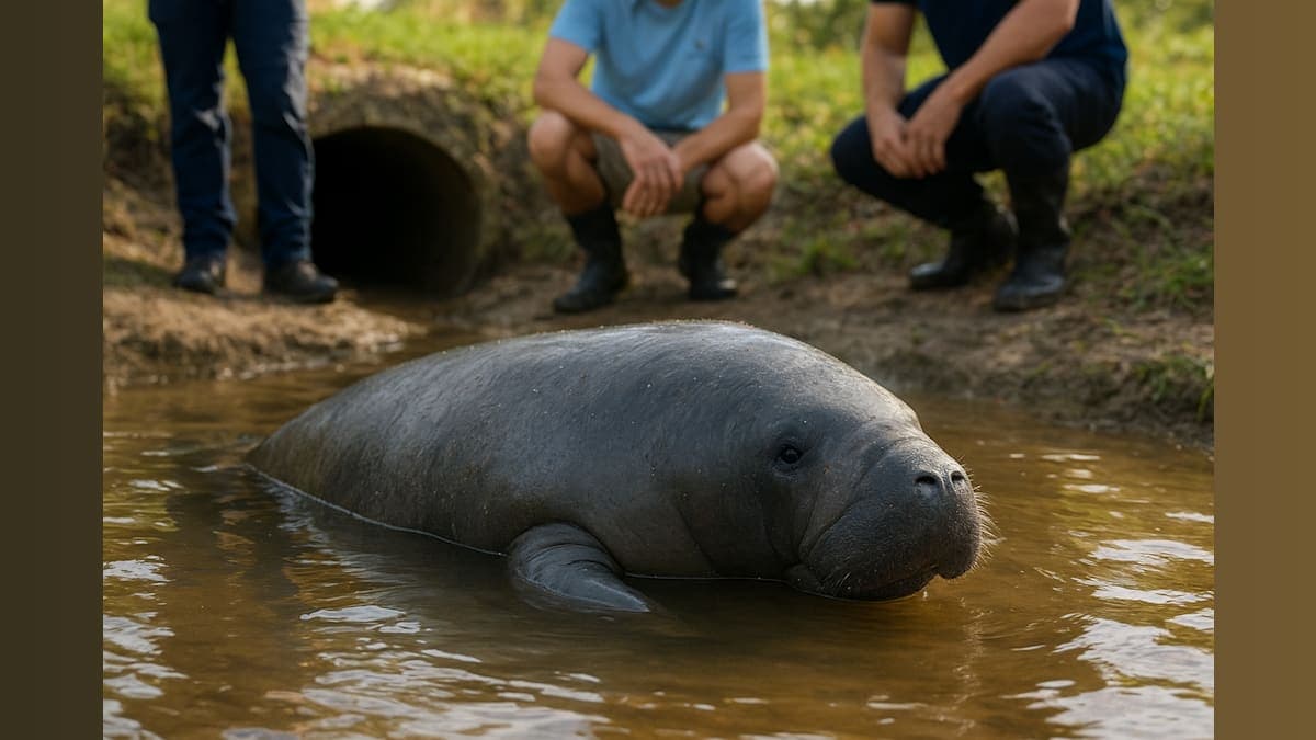 Juvenile Manatee Shows Promising Recovery After Storm Drain Rescue in Central Florida
