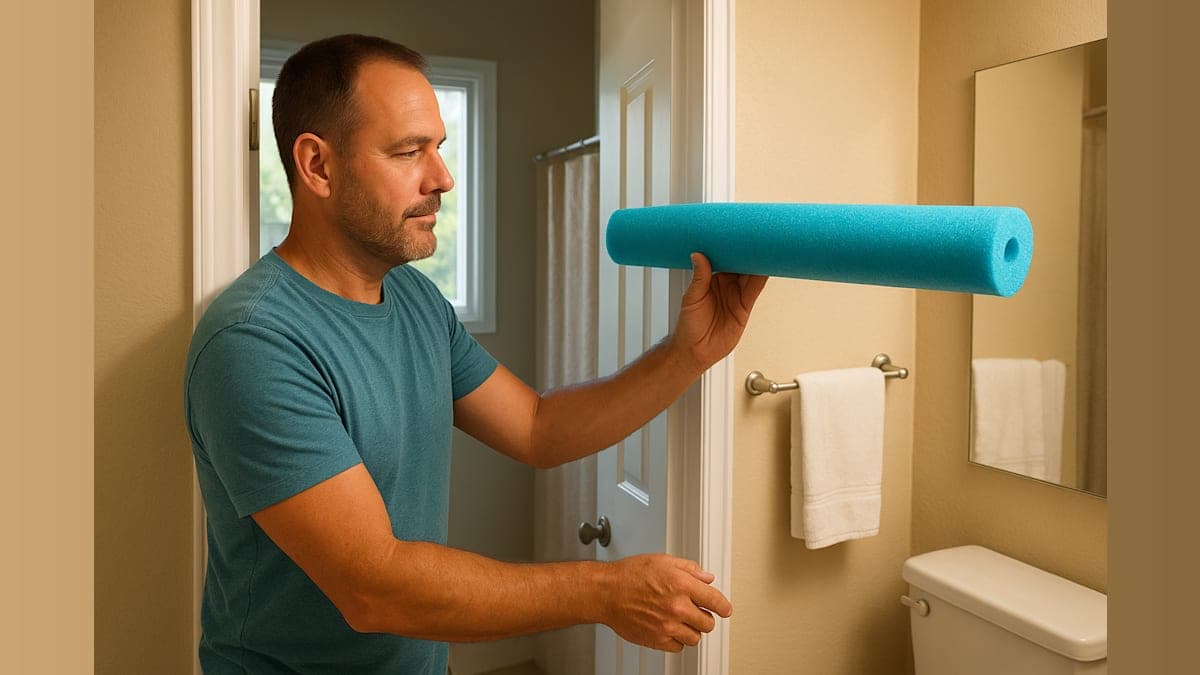 Innovative Florida Father Discovers Ingenious Pool Noodle Solution for Bathroom Privacy