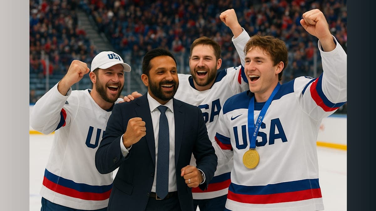 FBI Director Kash Patel Celebrates with U.S. Olympic Hockey Team Following Historic Gold Medal Victory