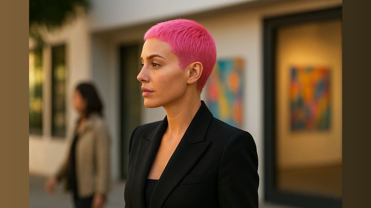 Bianca Censori Debuts Bold Pink Pixie Cut During Los Angeles Outing