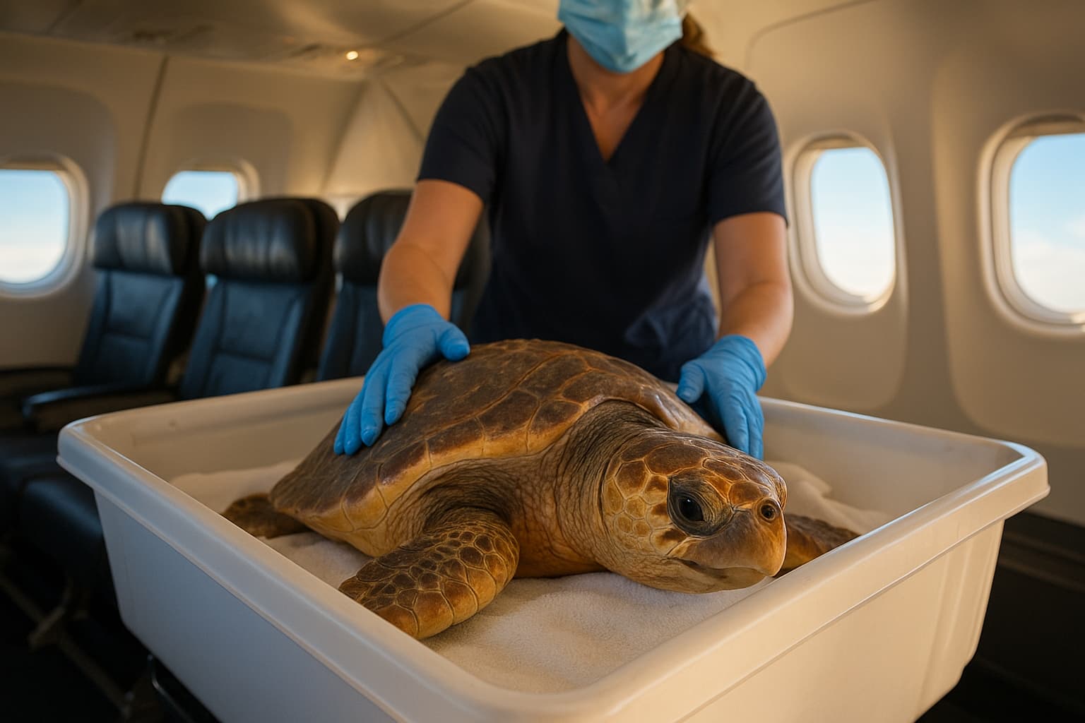 Endangered Sea Turtle Receives First-Class Flight After Storm Displacement