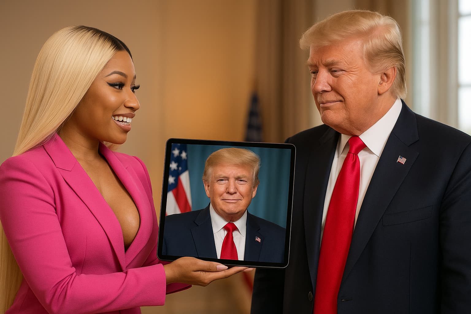 Nicki Minaj Shares AI-Generated Images with Donald Trump for Presidents' Day
