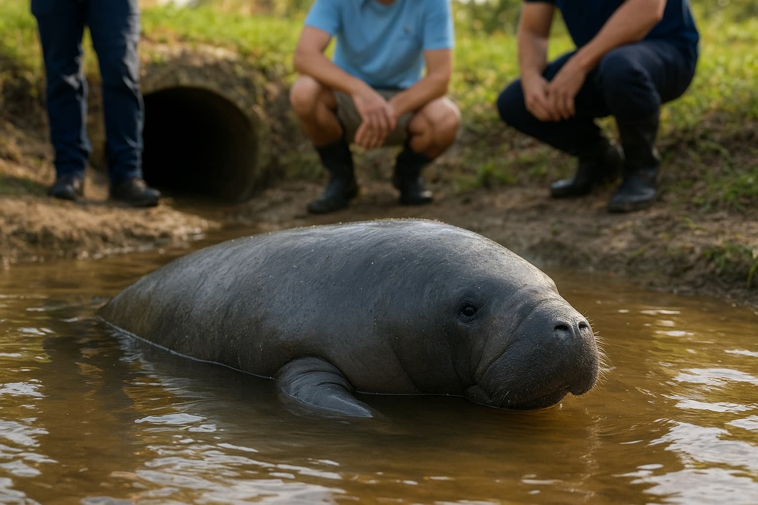 Juvenile Manatee Shows Promising Recovery After Storm Drain Rescue in Central Florida