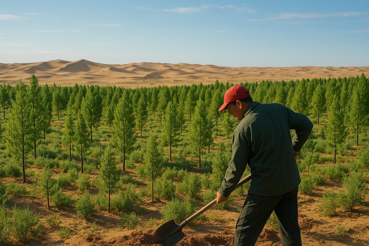 China's Decades-Long Reforestation Project Transforms Desert Into Carbon-Absorbing Forest