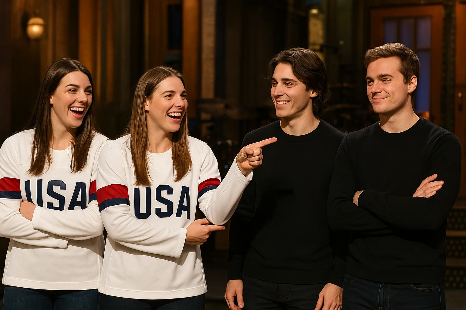 Olympic Hockey Champions Take Playful Jab at President Trump During SNL Appearance