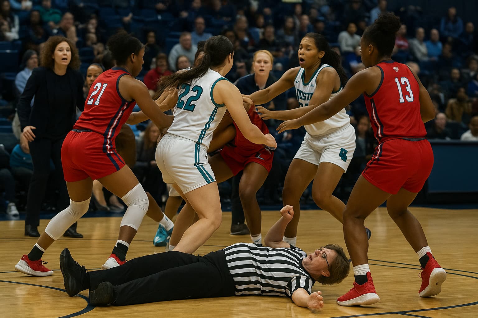Referee Injured, Eight Players Ejected in Chaotic Sun Belt Tournament Brawl